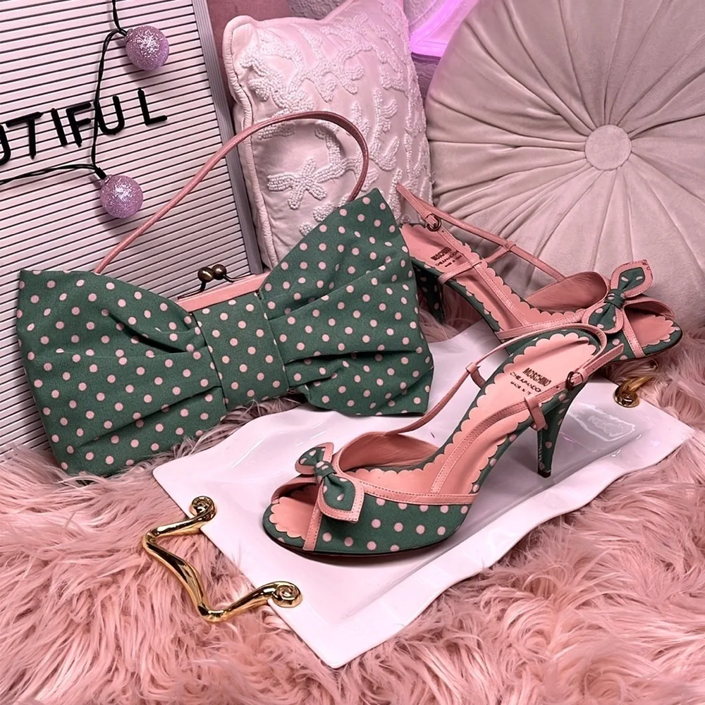 MOSCHINO VINTAGE SET Shoes & Purse - Picture 2 of 11